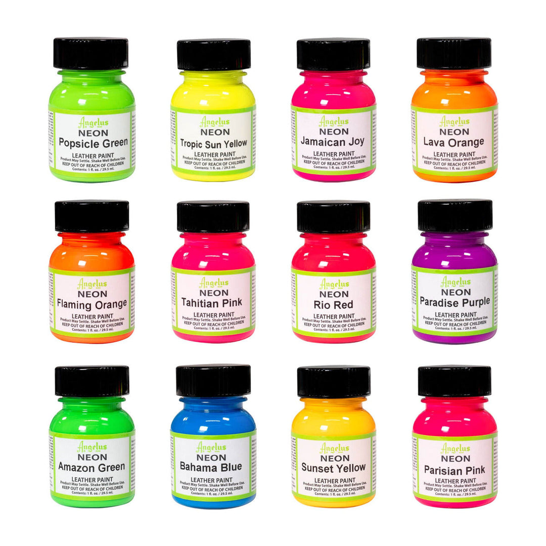 Angelus Acrylic Leather Paint - Neon Color Kit