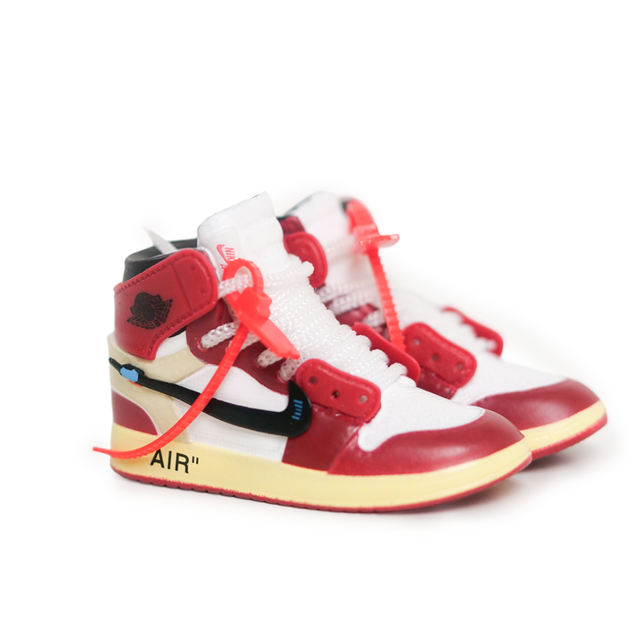 Miniature Sneakers - Nike Air Jordan 1 Off-White Chicago - white laced