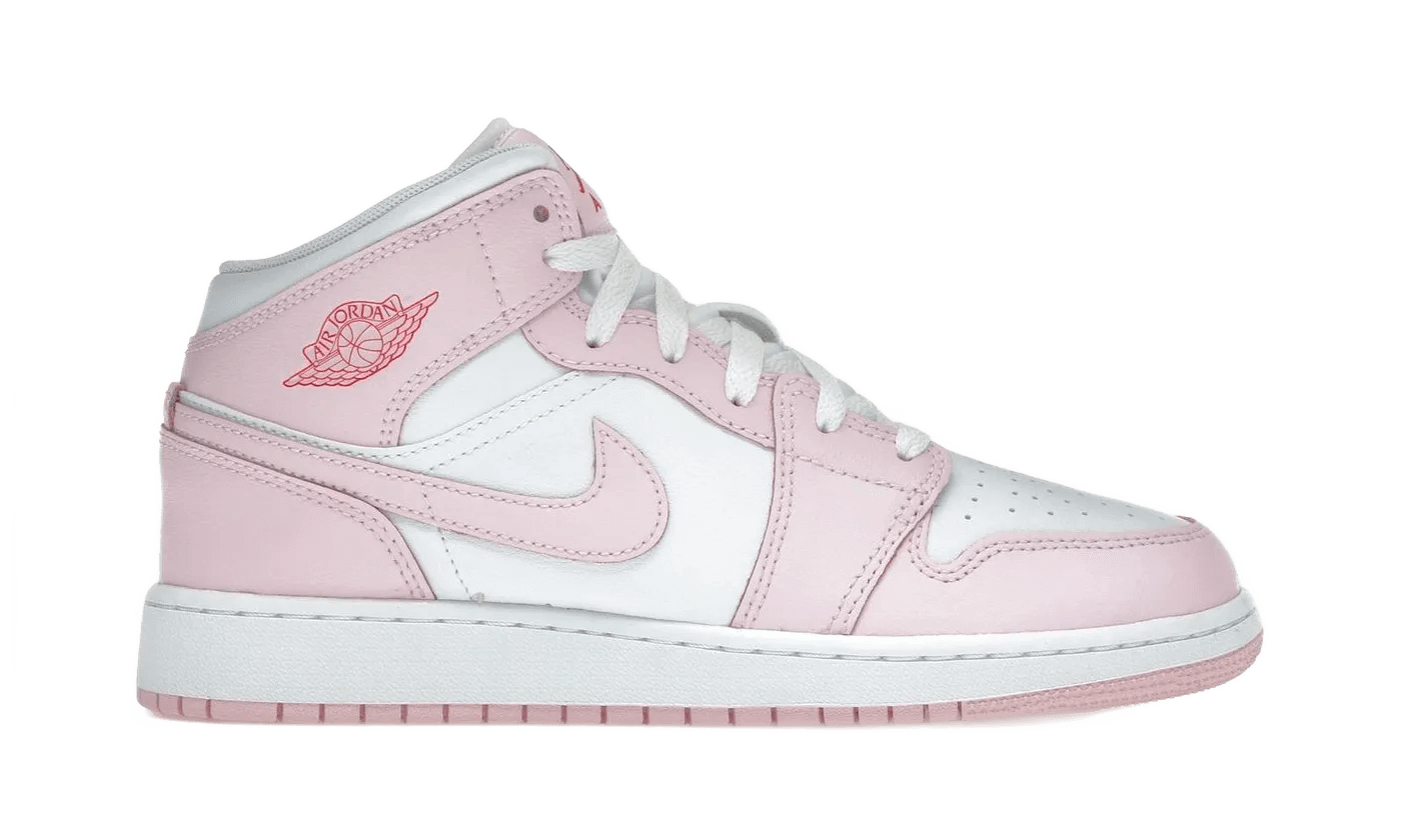 Nike Air Jordan 1 Mid Pink Foam Fire Red - DQ8423-608