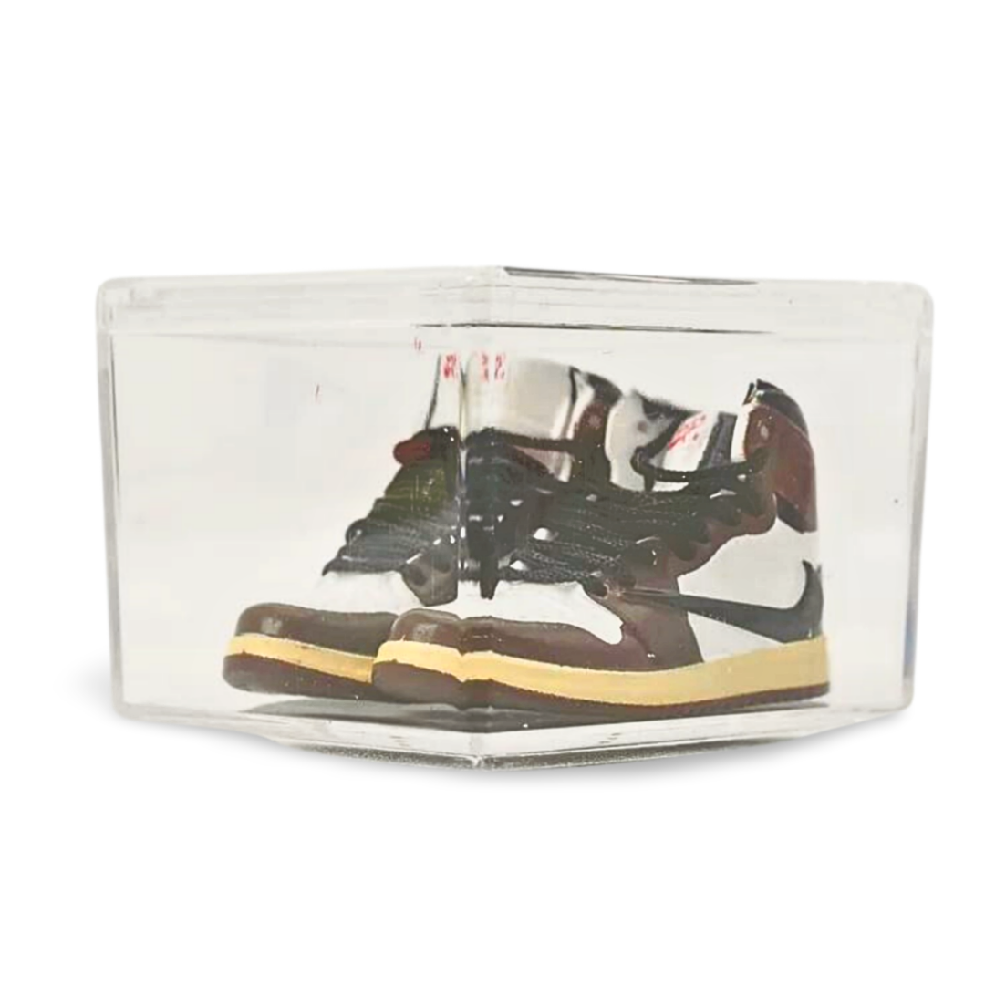 Miniatuur sneakers - Travis Scott Mocha (bruin geregen)