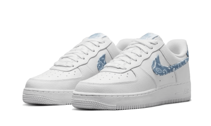 Nike Air Force 1 Low 07 Essential White Worn Blue Paisley