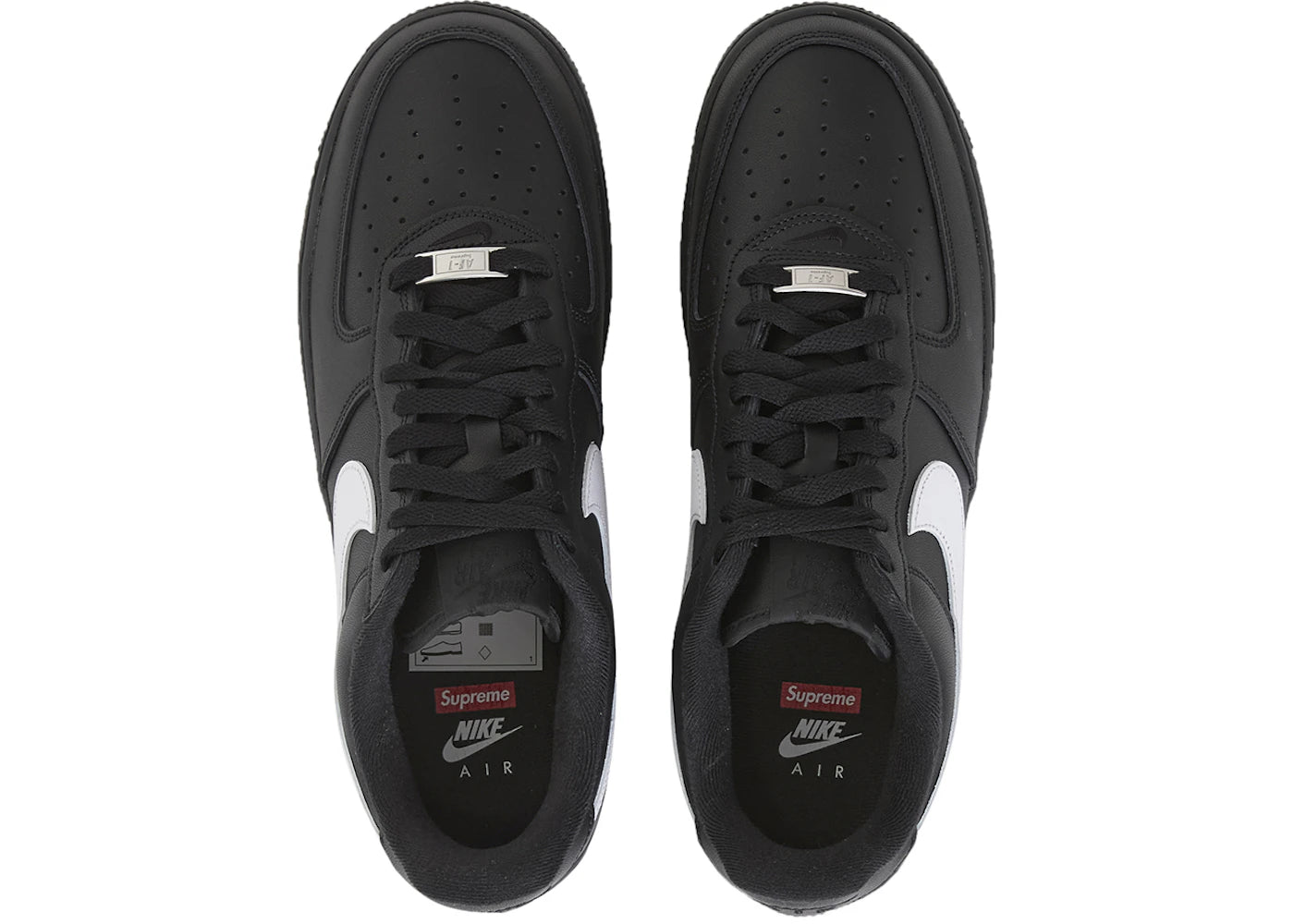 Nike Air Force 1 Low Supreme Black White - CU9225-002